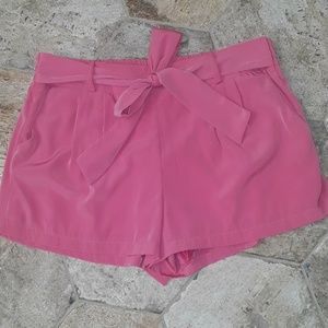 NWOT Pink tie-waist shorts